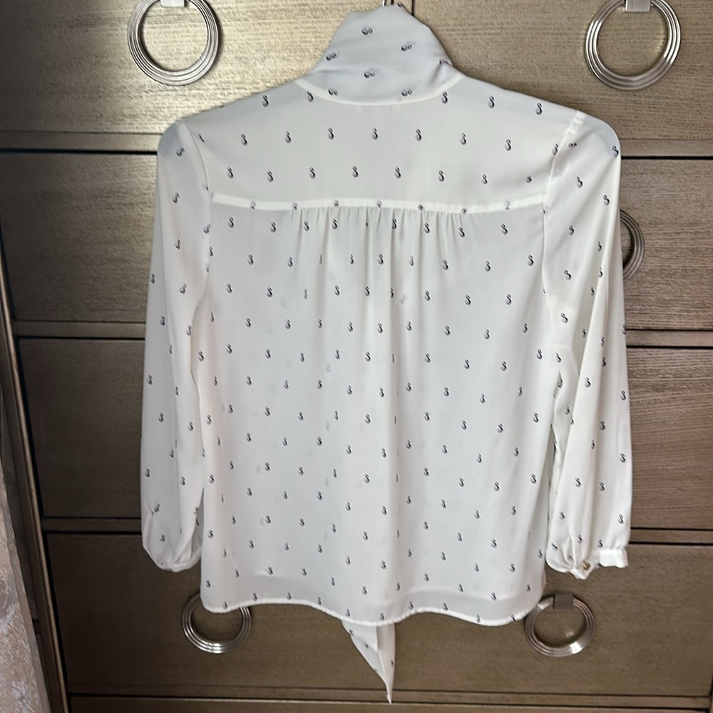 Juicy Couture Long Sleeve Neck Tie Blouse - Picture 6 of 7